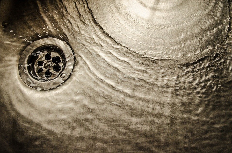 water going down a drain